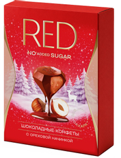 Конфеты шоколадные Red с ореховой начинкой, 132г