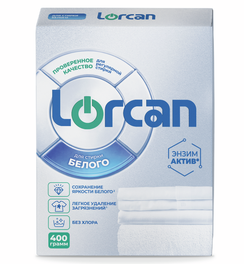 Стиральный порошок Lorcan для белых тканей, 400г