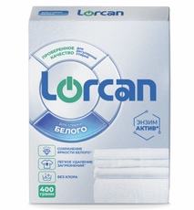 Стиральный порошок Lorcan для белых тканей, 400г