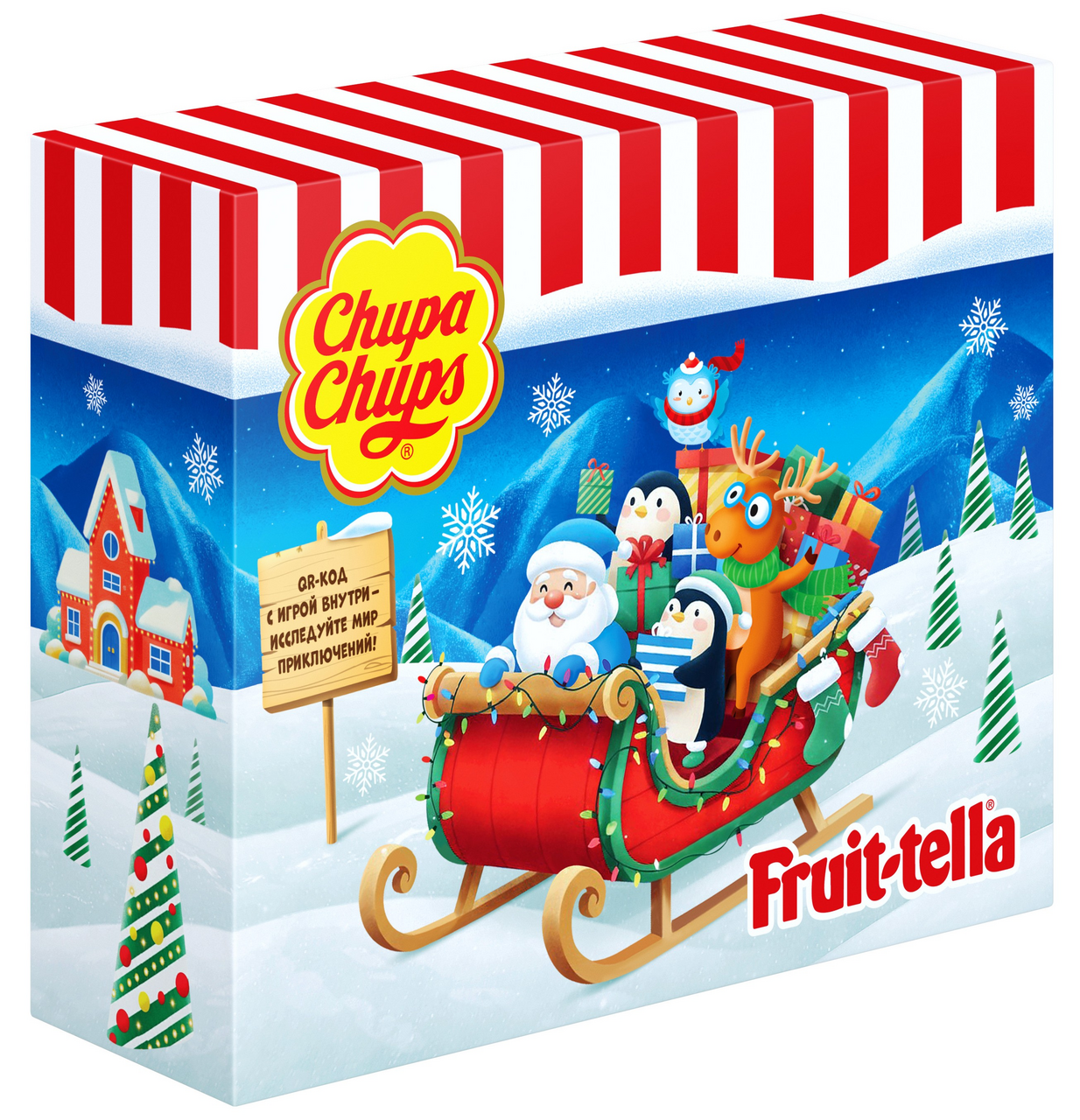 Набор подарочный Chupa Chups Fruitella Сани Деда Мороза, 205г