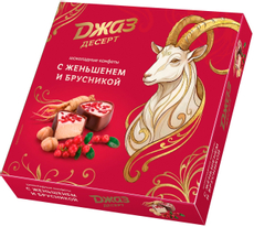 Конфеты Джаз десерт шоколадные женьшень и брусника, 104г