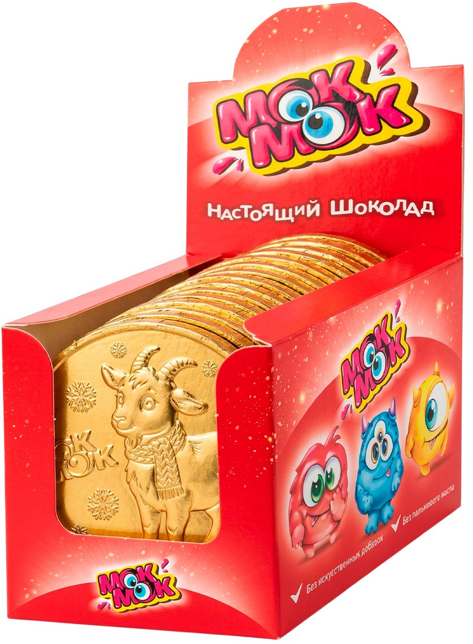 Изделие кондитерское Мок-Мок шоколадное медаль, 25г x 25 шт