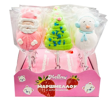 Маршмеллоу Mellmi Микс №2 на палочке клубника, 20г