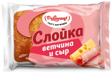 Слойка Delavant ветчина и сыр, 75г