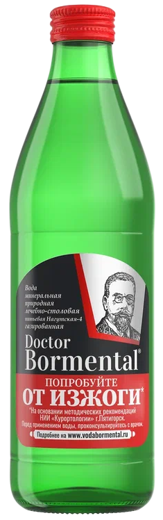 Вода Doctor Bormental минеральная лечебно-столовая газированная, 450мл