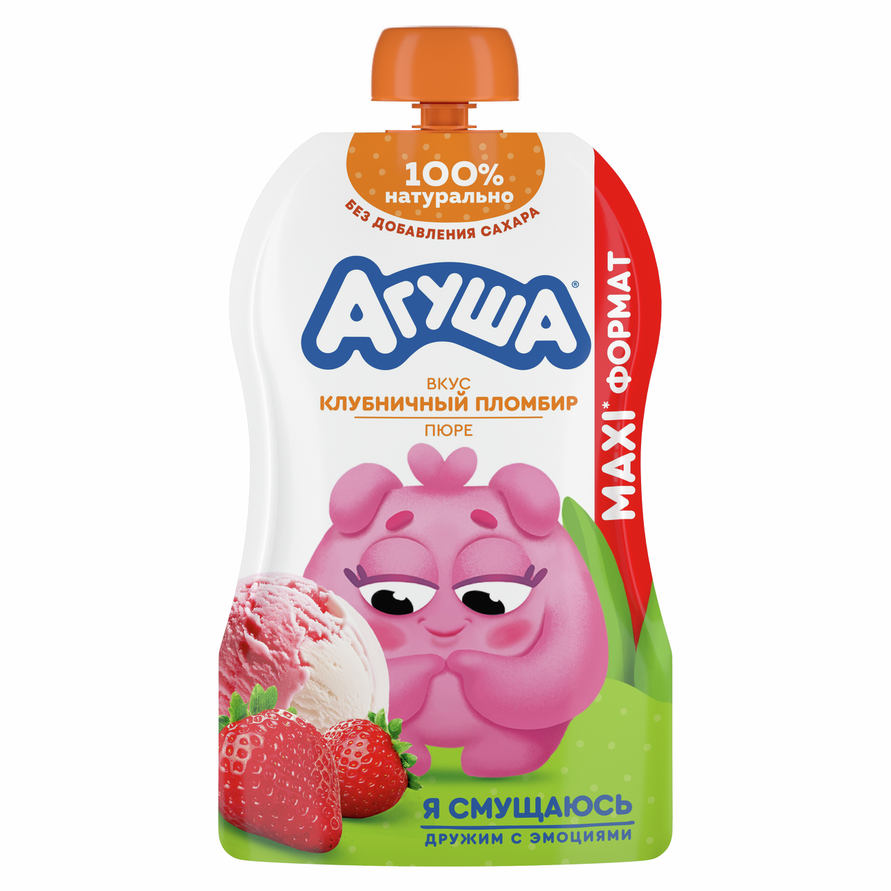 Пюре Агуша клубничный пломбир, 160г