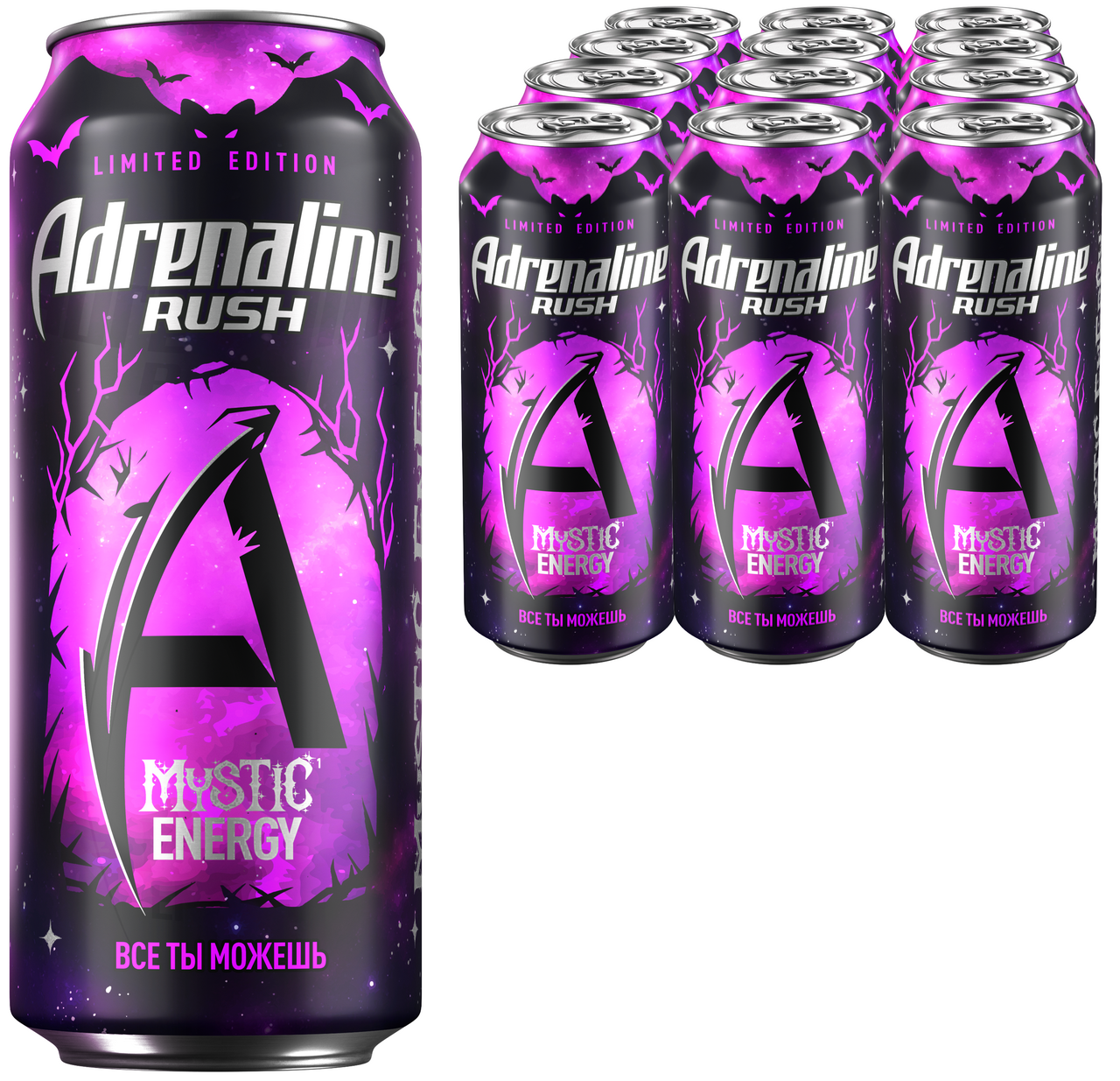 Энергетический напиток Adrenaline Rush Таинственная энергия, 449мл x 12 шт