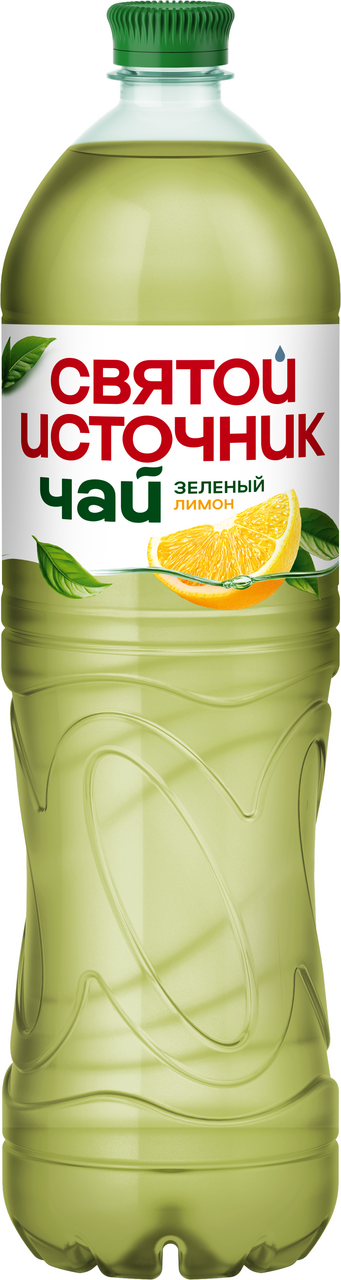 Холодный чай Святой Источник зеленый лимон, 1.5л
