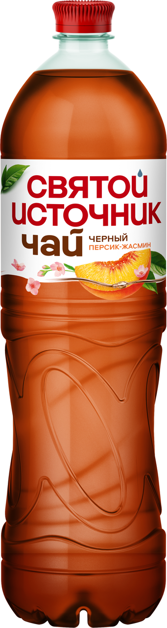 Холодный чай Святой Источник черный персик и жасмин, 1.5л