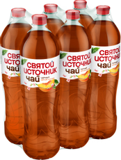 Холодный чай Святой Источник черный персик и жасмин, 1.5л x 6 шт