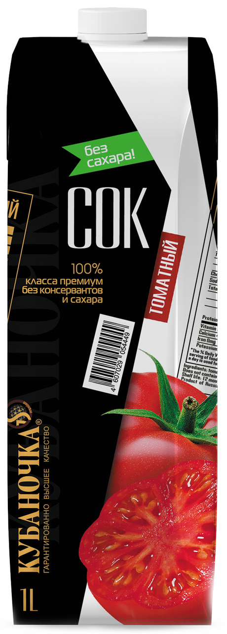 Сок Кубаночка томатный, 1л