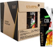 Сок Кубаночка манговый, 1л x 12 шт