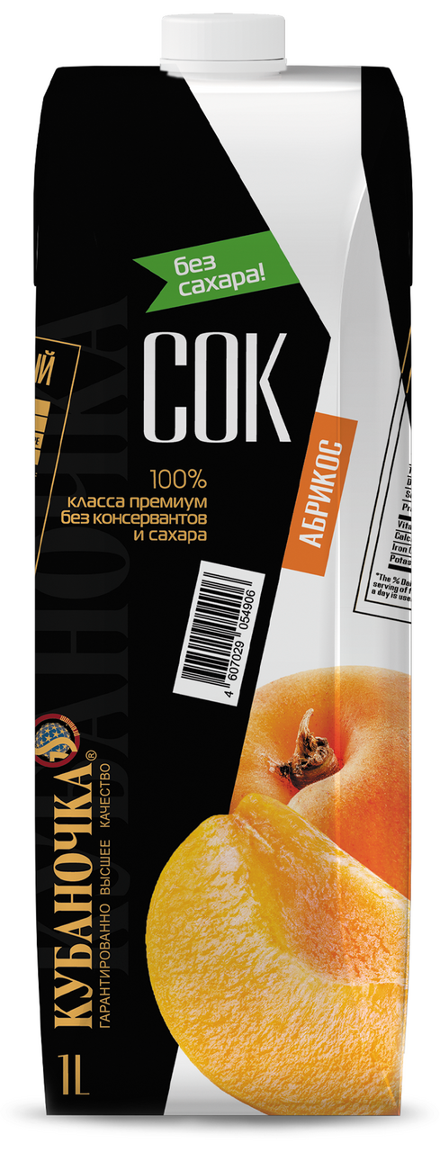 Сок Кубаночка абрикосовый, 1л