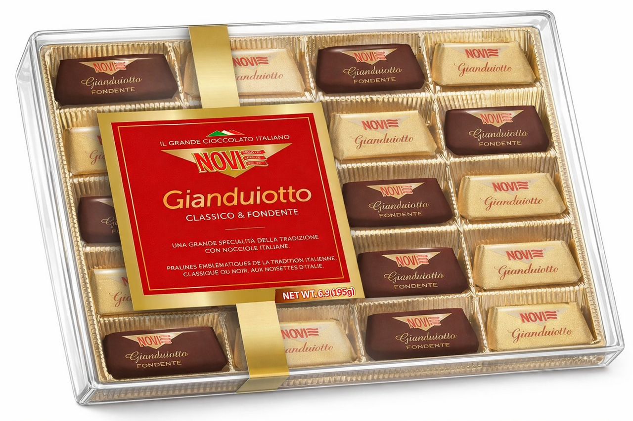 Конфеты Novi Gianduiotto шоколадные пралине ассорти, 195г