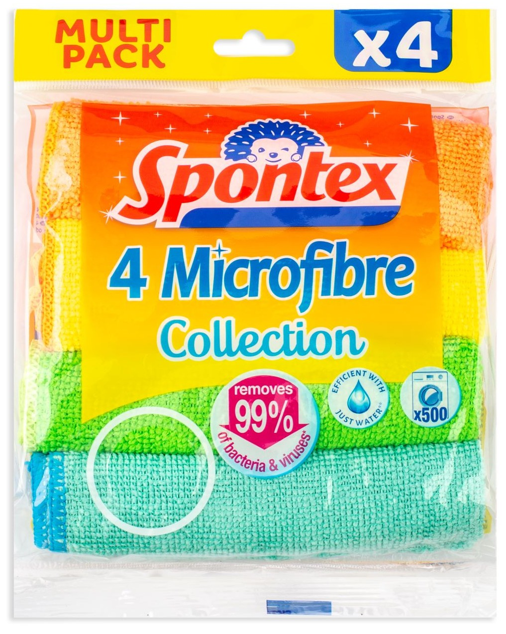 Салфетка Spontex Microfibre 4 микрофибра 30 x 30см, 4шт