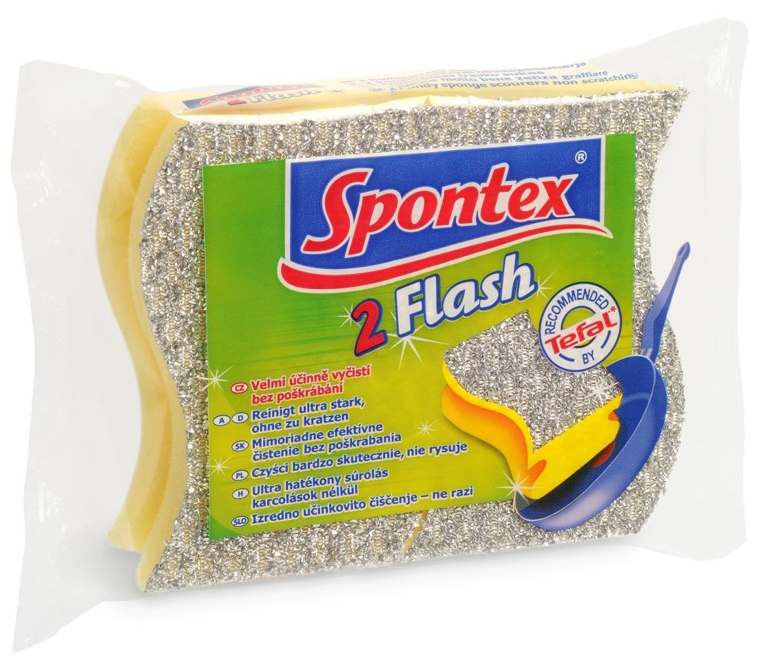 Губка для деликатных поверхностей Spontex Flash 11 x 3.6см, 2шт