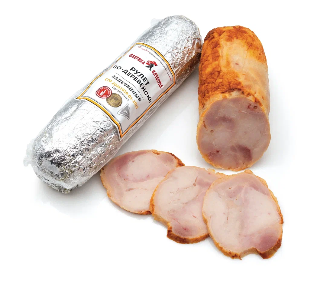 Рулет из мяса цыпленка-бройлера Фабрика качества по-деревенски запеченный, ~900г