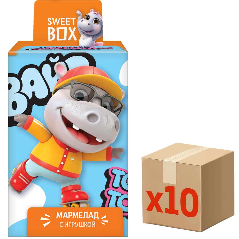 Мармелад жевательный Sweet Box Страна Бегемотия с игрушкой, 10г x 10 шт