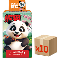 Мармелад жевательный Sweet Box Панды с игрушкой, 10г x 10 шт
