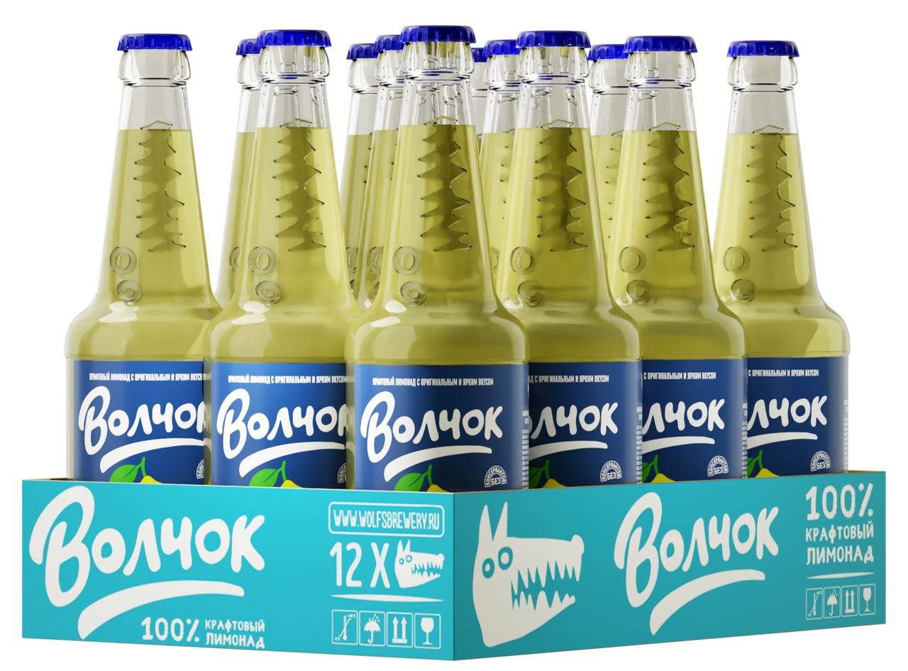 Напиток Волчок Лимонад цитрус микс газированный, 450мл x 12 шт