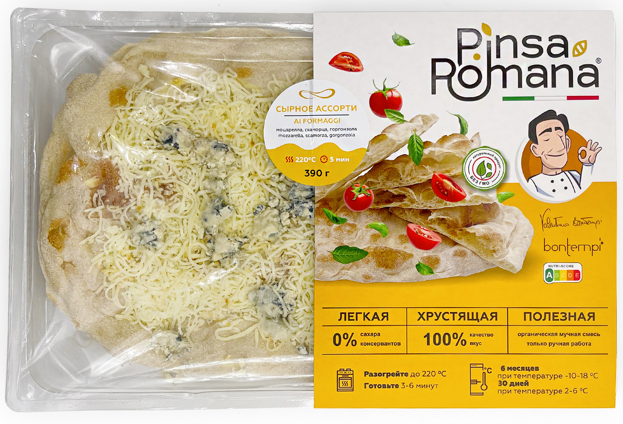 Пицца Pinsa Romana сырное ассорти охлажденная, 390г