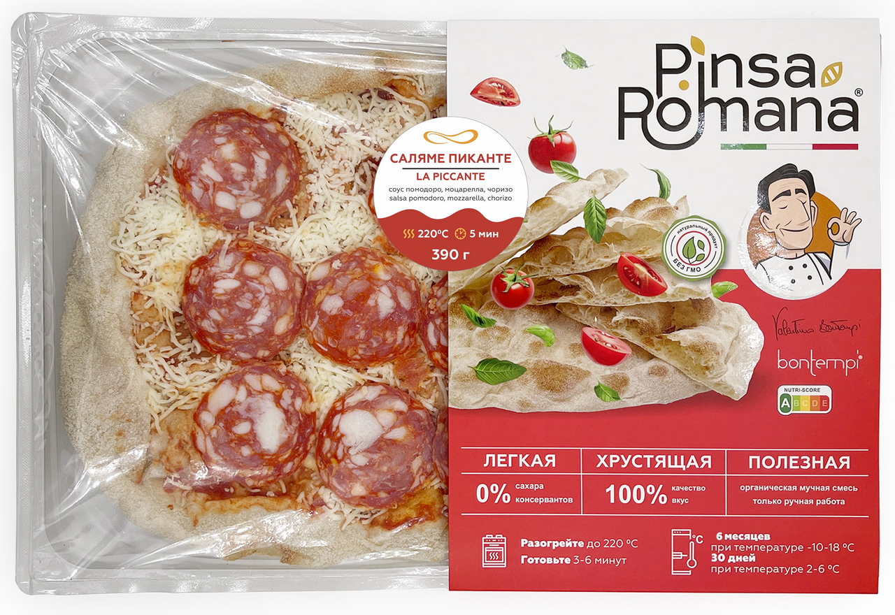 Пицца Pinsa Romana Саляме пиканте охлажденная, 390г