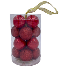 Набор елочных шаров Christmasdeluxe красный 3.5см, 16шт