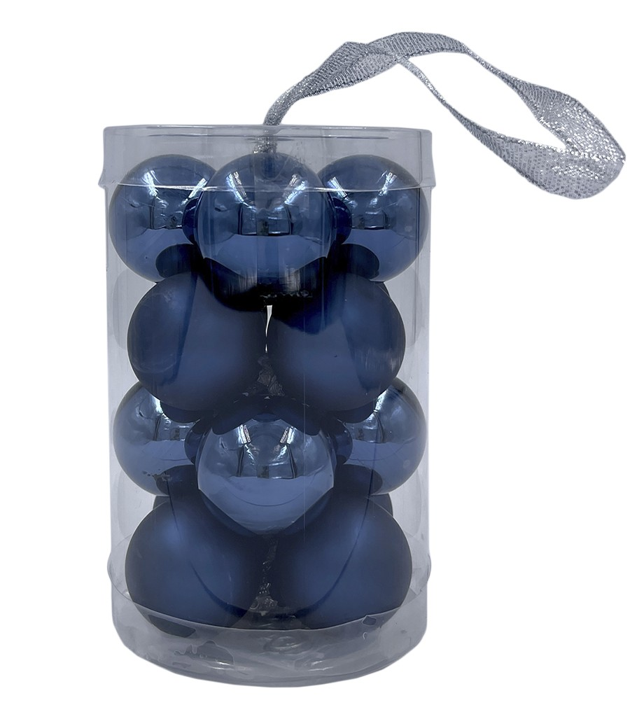 Набор елочных шаров Christmasdeluxe синий 3.5см, 16шт