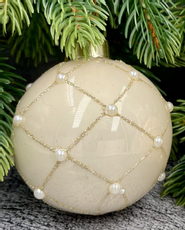 Шар елочный Christmasdeluxe бежевый, 7см