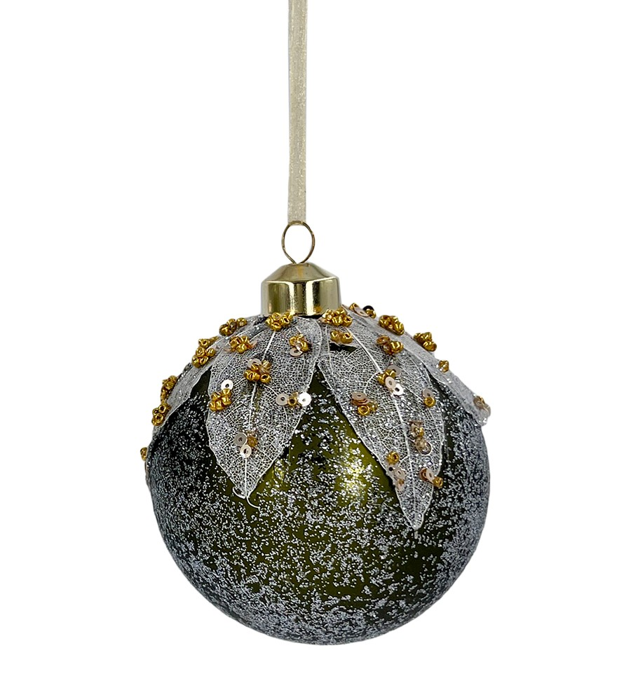 Шар елочный Christmasdeluxe оливковый, 8см