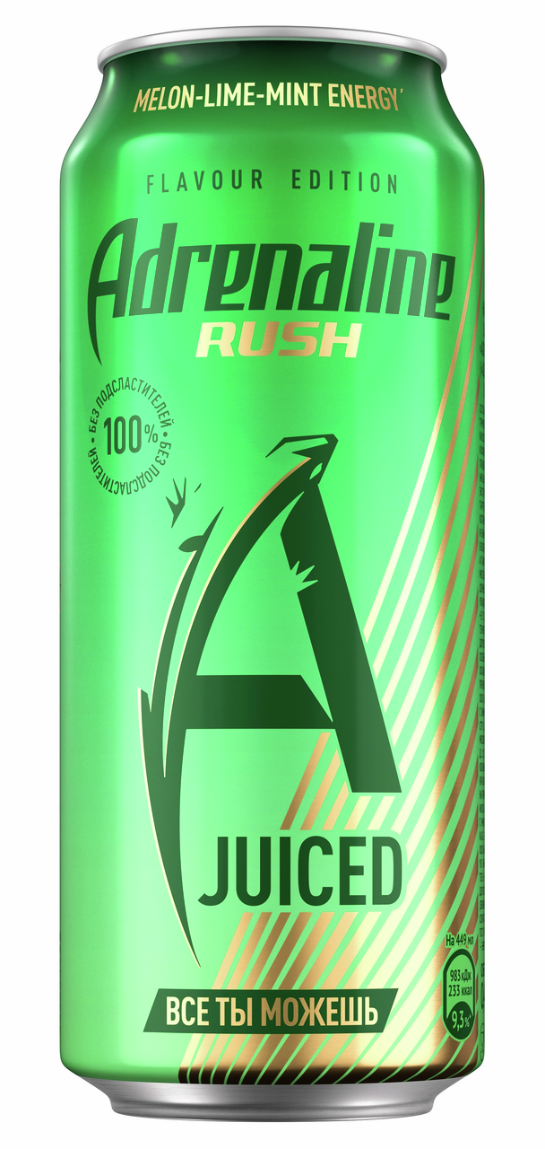 Энергетический напиток Adrenaline Rush Juiced Дыня, лайм и мята, 449мл