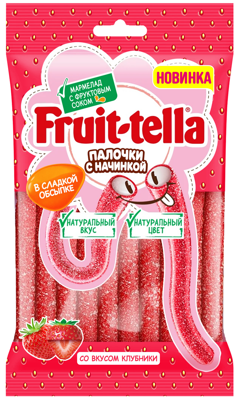 Мармелад Fruittella Палочки клубника, 85г