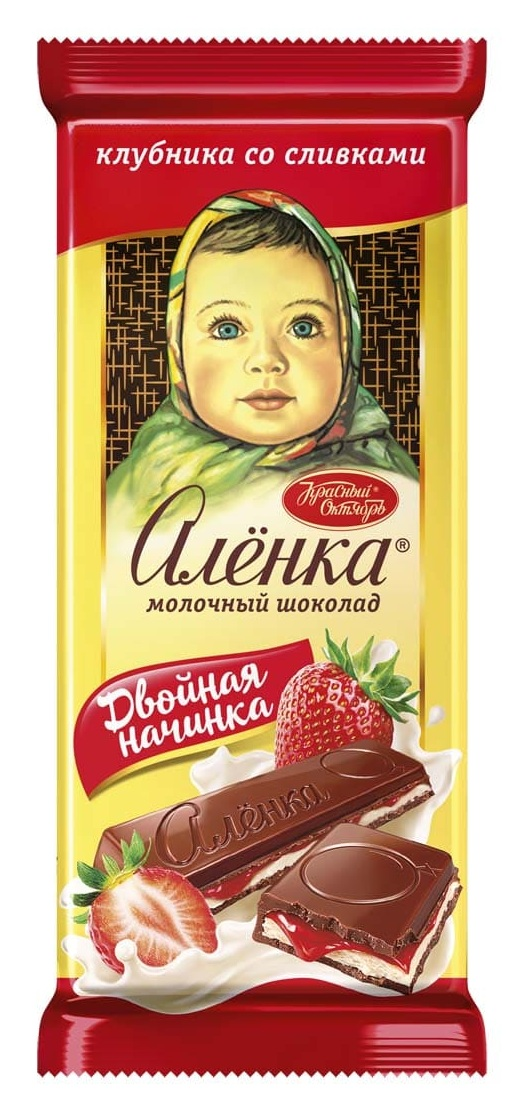 Шоколад Аленка клубника и сливки, 87г