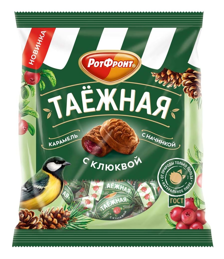 Карамель Рот Фронт таежная с клюквой, 150г