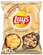 Чипсы Lay's белые грибы со сметаной, 105г