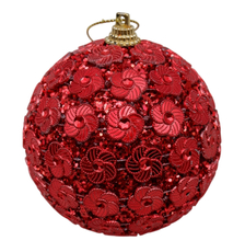 Шар елочный Christmasdeluxe в цветах красный пенопласт, 10см