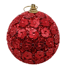 Шар елочный Christmasdeluxe в цветах красный пенопласт, 8см