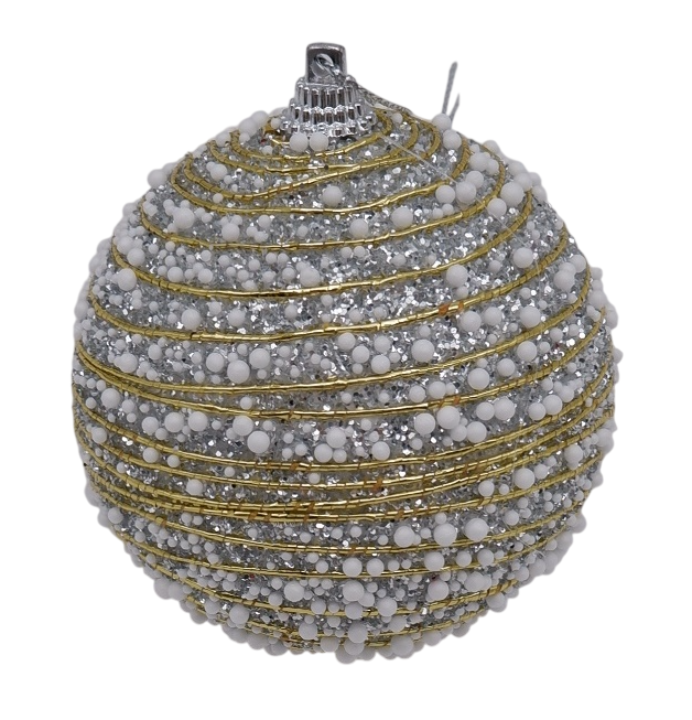 Шар елочный Christmasdeluxe серебро пенопласт, 8см
