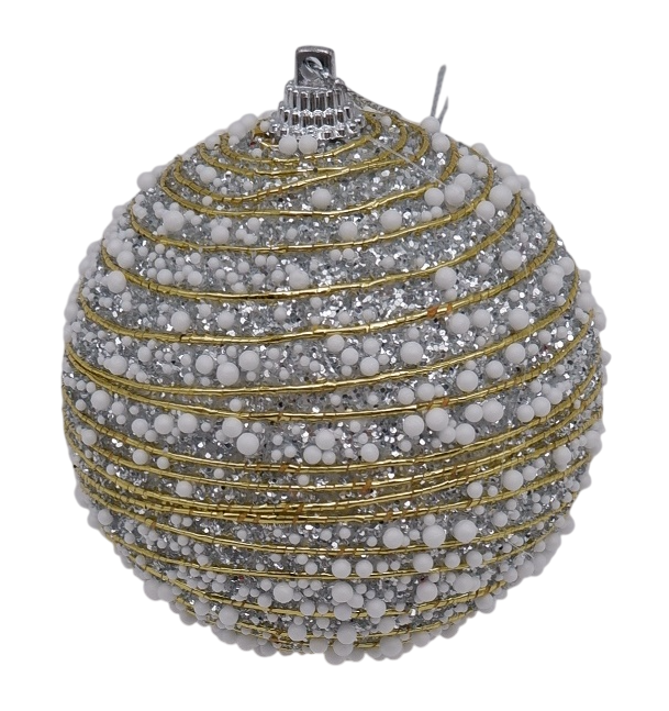 Шар елочный Christmasdeluxe серебро пенопласт, 10см