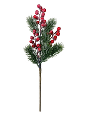 Ветка Christmasdeluxe с красными ягодами, 35см