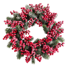 Венок Christmasdeluxe с красными ягодами, 35см