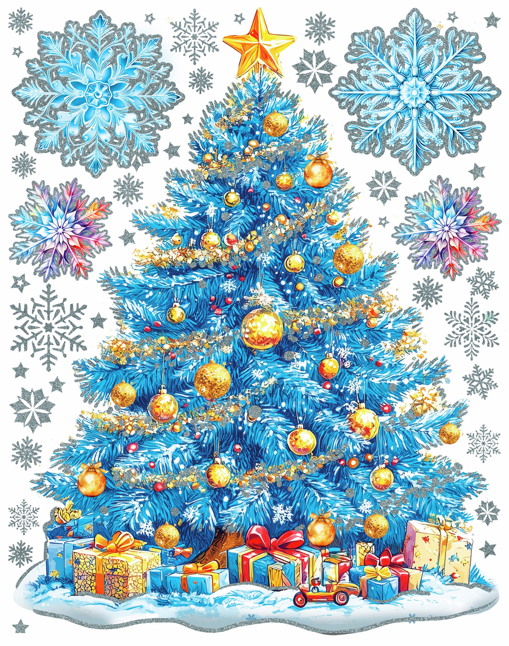 Наклейка Magic Time Голубая ель, 30 x 38см