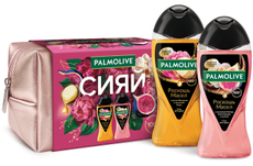Набор подарочный Palmolive Роскошь масел Гель для душа 250мл x 2шт и косметичка
