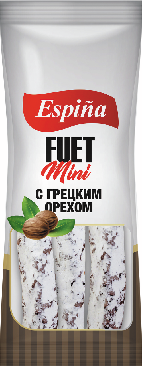 Колбаса Espina Фуэт-мини с грецким орехом сыровяленая полусухая, 60г