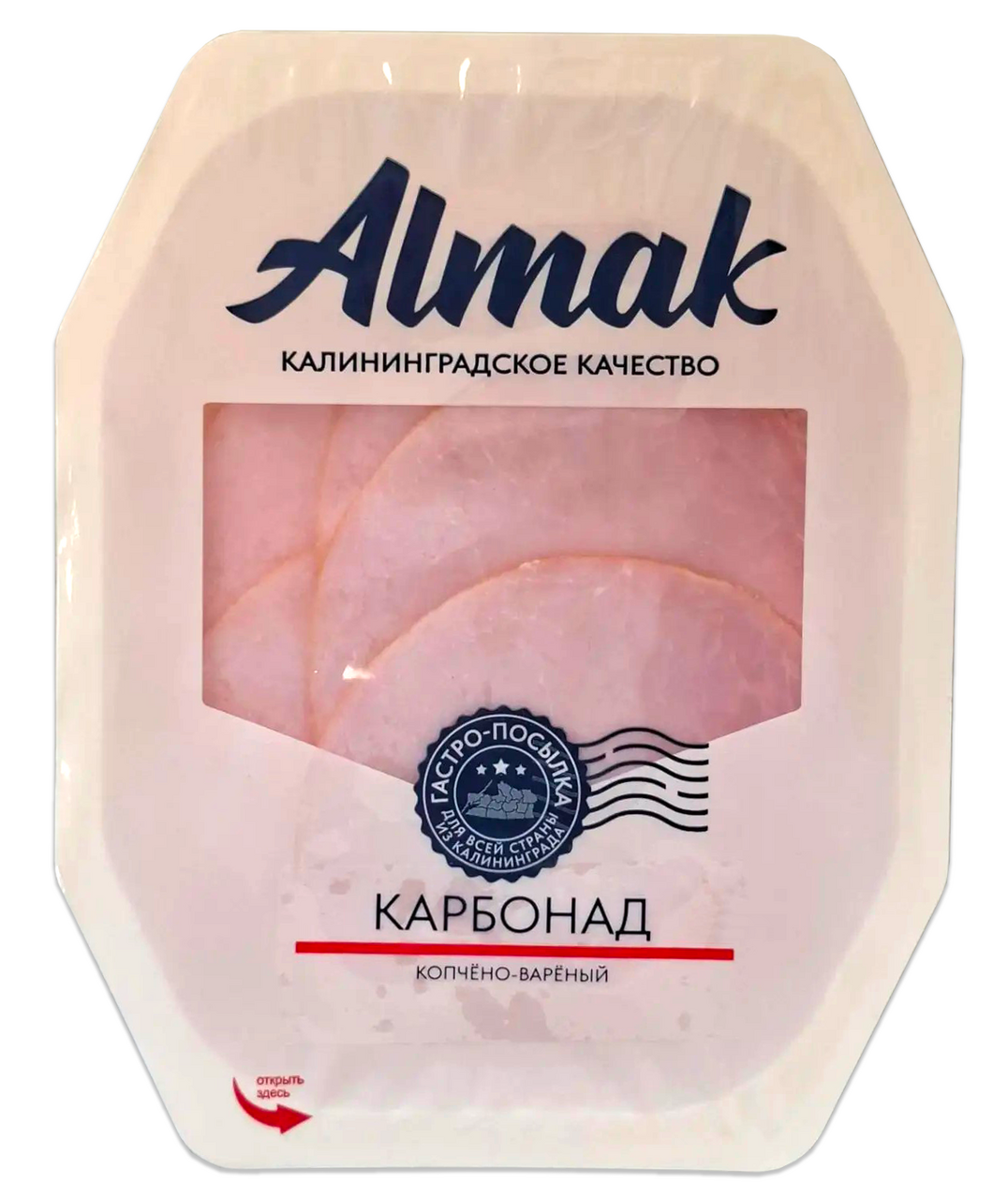 Карбонад Almak копчено-вареный нарезка, 80г