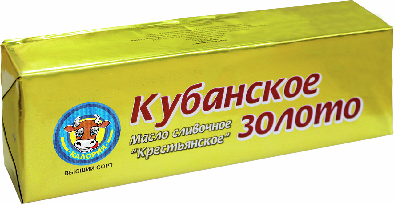 Масло сливочное Калория Кубанское золото крестьянское 72.5%, 450г