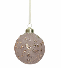 Шар елочный Christmasdeluxe кремовый с блеском, 8см