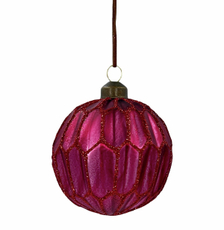 Шар елочный Christmasdeluxe ягодный с блеском, 8см