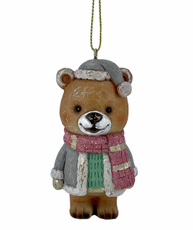 Украшение Christmasdeluxe Медведь с шарфом, 10см