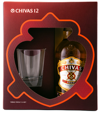Виски Chivas Regal 12 лет и стакан в подарочной упаковке, 0.75л